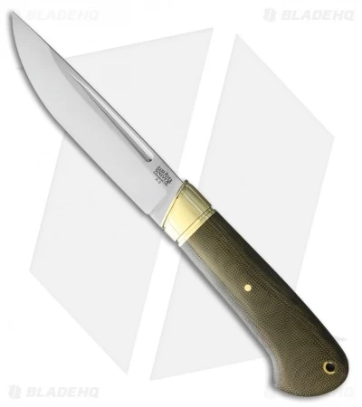 Bark River Ansgar Fixed Blade Knife Green Canvas Micarta (4.75" Satin) 3 Bark River Ansgar Fixed Blade Knife Green Canvas Micarta (4.75" Satin)