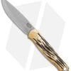 Bark River Bushcrafter Knife Jimped / Antique Stag Bone (3.875" Satin) -Knife Shop bark river antique stag bone 06 132b as