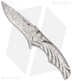 Brian Tighe Custom Tighe Coon Knife Damasteel Folder (3.75" Fluted)