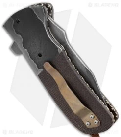 Burr Oak Knives Coffin Nail Clip Point Flipper Knife Micarta (3.5" San Mai) #1 -Knife Shop burr oak coffin nail clip point 1 side cm