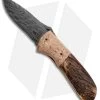 Burr Oak Knives Viper Knife Mokume/Stag (3.5" Damascus) -Knife Shop burr oak folder viper mokume stag mosdam