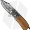 Burr Oak Knives Bowie Flipper #1 Knife Damascus/Micarta (3.75" Damascus) -Knife Shop burr oak knives burr oak bowie flipper 1 jm