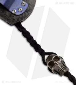 Burr Oak Knives Full Dress Dreadnought Knife Skull/Carbon Fiber (3.5" Damascus) -Knife Shop burr oak knives dreadnought skull mosaic 6 2015 side skull jm