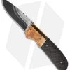 Burr Oak Knives Drop Point Knife LSCF Bronze (3.25" San Mai) -Knife Shop burr oak knives folder damascus w2 5160 52100 gold lightning cf