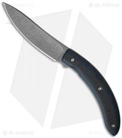 Brad Zinker Circle Liner Lock Flipper Knife Blue G-10/Carbon Fiber (3.75" Matte)