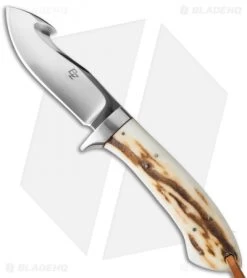 Brad Zinker Gut Hook Skinner Fixed Blade Knife Stag (3.625" Polish)