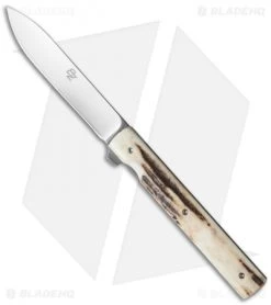 Brad Zinker Fruit Knife Liner Lock Flipper Stag (3.75" Polish)