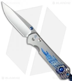 Large Sebenza 21 Unique Graphic Blue Star Sapphire (3.625" Polish)