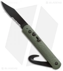 Colonial Auto Rescue Military Knife Strap Cutter Green (3" Black) M-726SC