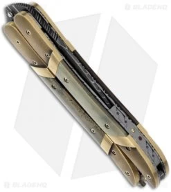 Corrie Schoeman Balisong Butterfly Knife Bronze & Mammoth Ivory (Damascus) -Knife Shop corrie schoeman balisong side
