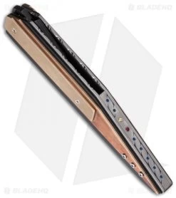 Corrie Schoeman D-TER Flipper Knife Copper Beryllium (3.25" Damascus) -Knife Shop corrie schoeman d ter copper berylium bottom cm