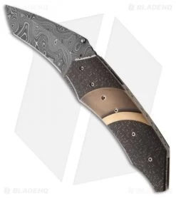 Corrie Schoeman Impact Flipper Folder Knife Bronze/LSCF (3" Damascus)