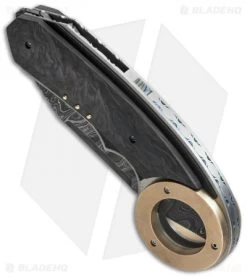 Corrie Schoeman Karambit Flipper Folder Marbled Carbon Fiber (3.25" Damascus) -Knife Shop corrie schoeman karambit flipper cf bronze bottom cm