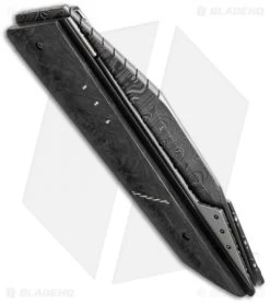 Corrie Schoeman X-Ploit Flipper Knife Marbled Carbon Fiber (3.25" Damascus) -Knife Shop corrie schoeman x ploit marbled side cm