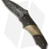 Corrie Schoeman Impact Flipper Folder Knife Lightning Strike CF (3.25" Damascus) -Knife Shop corrie shoeman mpact fliper folder damascus lighting strike carbon fiber bronze titanium