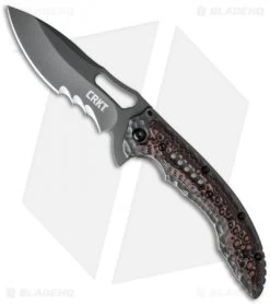 CRKT Ikoma Fossil Small Frame Lock Knife (3.41" Gray Serr) 5461