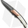Corrie Schoeman X-Corpion Flipper Knife Giraffe Bone/Copper (3.25" Damascus) -Knife Shop custom 9 er