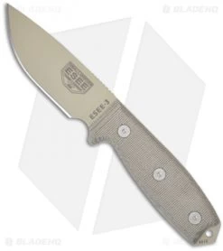 ESEE Knives ESEE-3P-DT-KO Knife (3.88" Tan Plain) *No Sheathing*