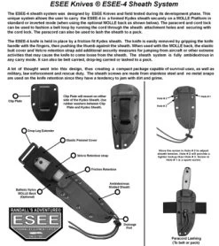 ESEE Knives ESEE-4P-MB-DE Fixed Blade Knife + MOLLE Back (4.5" Dark Earth) -Knife Shop esee 4 instruction sheet 2013 2