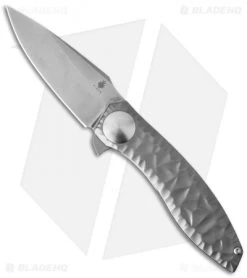 Kizer John Gray S.L.T. Flipper Knife Textured Ti (3.5" Stonewash) Ki4474A2