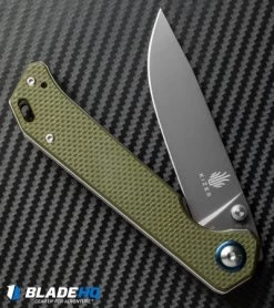 Kizer Azo Vanguard Series Begleiter Knife Green G-10 (3.5" Gray) V4458N2 -Knife Shop kizer vanguard begleiter green g10 v4458a2 half cm