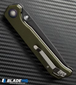 Kizer Azo Vanguard Series Begleiter Knife Green G-10 (3.5" Gray) V4458N2 -Knife Shop kizer vanguard begleiter green g10 v4458a2 side cm