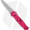 Piranha Bodyguard Automatic Knife Hot Pink (3.3" Bead Blast Serr)