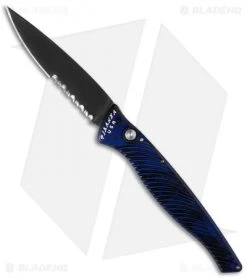 Piranha DNA Automatic Knife Blue Marble Tactical (3.25" Black Serr)