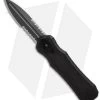 Piranha Excalibur OTF Knife Tactical Double Action Automatic (3.2" Black Serr) -Knife Shop piranha excalibur black ser