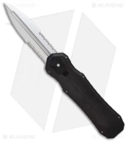 Piranha Excalibur D/A OTF Automatic Knife Black (3.2" Stonewash Serr)