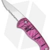 Piranha Fingerling Hot Pink Automatic Knife (2.5" Mirror Serr) -Knife Shop piranha fingerling pink mirror serr