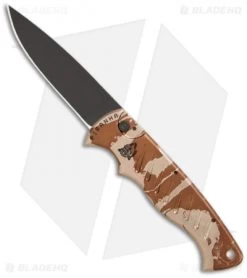 Piranha Automatic Pocket Knife Desert Camo (3.2" Black Plain)