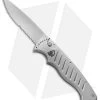 Piranha Pocket Automatic Knife Silver (3.2" Mirror Serr) -Knife Shop piranha pocket silver mirror serrated 2