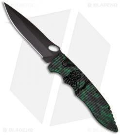 Piranha Predator Green Tactical Automatic Knife (4.1" Black)