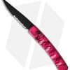 Piranha Virus Automatic Knife Pink Tactical (3.25" Black Serr) -Knife Shop piranha virus pink tactical serrated