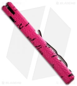 Piranha Virus Automatic Knife Pink Tactical (3.25" Black Serr) -Knife Shop piranha virus pink tactical spine
