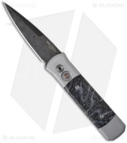 Pro-Tech Custom Damascus Godson Automatic Knife W/Brain Coral (3.15" Plain) V3