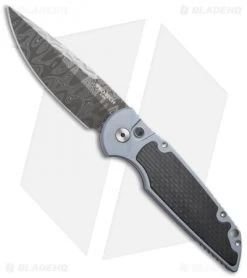 Pro-Tech TR-3 Custom Automatic Knife Carbon Fiber (3.5" Damascus)