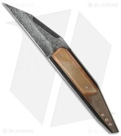 Corrie Schoeman D-TER Flipper Knife Copper Beryllium (3.375" Damascus)