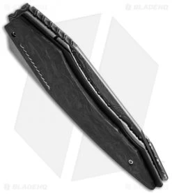 Corrie Schoeman D-TER Flipper Knife Marble Carbon Fiber (3.25" Damascus) -Knife Shop schoeman d ter marble dam cm side
