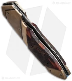 Corrie Schoeman D Vour Flipper Knife Banksia Pod/Bronze (3.375" Damascus) -Knife Shop schoeman d vour oct 2014 side