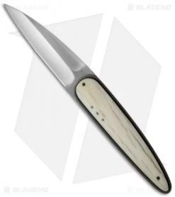 Corrie Schoeman Large Raindrop Liner Lock Knife Giraffe Bone (3.6" Satin)