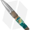 Corrie Schoeman X-Pose Flipper Knife Verdite/Bronze (3.375" Damascus) -Knife Shop schoeman x pose verdite bronze cm