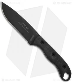 TOPS Knives Hunter Of Gunmen HOG Knife Micarta (4.5" Black) HOG-4.5