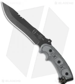 TOPS Knives Ron Hood Anaconda Black Micarta Fixed Blade Knife (7.5" Black)