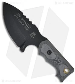 TOPS Knives M1 Midget Knife (3.75" Black Plain/Serr) M1MGT-01
