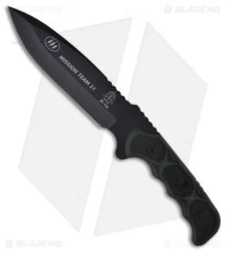 TOPS Knives Mission Team 21 Knife (6.75" Black Plain) MT-21